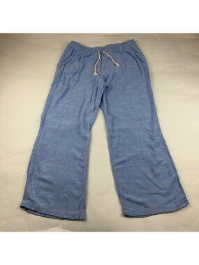 Angel Kiss Blue Heather Linen Blend Wide Leg Lounge Pant XL